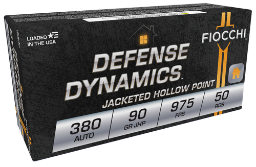 Fiocchi 380APHP Defense Dynamics  380ACP 90gr Jacketed Hollow Point 50 Per Box/20 Case Fiocchi 380APHP Defense Dynamics  380ACP 90gr Jacketed Hollow Point 50 Per Box/20 Case