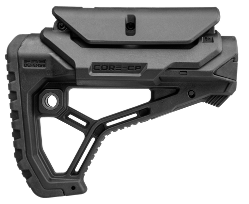 FAB Defense FXGLCORECPB GL-Core  Buttstock for AR-15/ M4 w/Adjustable Cheek-Rest Black Fiberglass Reinforced Polymer FAB Defense FXGLCORECPB GL-Core  Buttstock for AR-15/ M4 w/Adjustable Cheek-Rest Black Fiberglass Reinforced Polymer