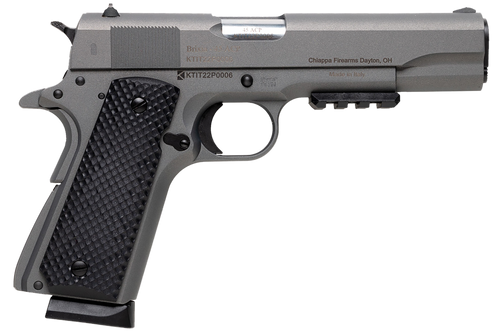 Charles Daly 440179 1911 Field Grade 45 ACP 8+1 5" Stainless Steel Barrel, Mystikote Tactical Gray Serrated Steel Slide & Steel Frame w/Beavertail, Black Polymer Grips