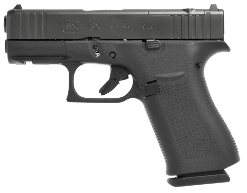 Glock UX4350201FRMOS G43X MOS Slim Sub-Compact 9mm Luger 10+1 3.41" Black GMB Barrel, Black Cerakote MOS Cut/Serrated Slide, Black Polymer Frame w/Beavertail, Black Textured Polymer Grip, Ambidextrous Glock UX4350201FRMOS G43X MOS Slim Sub-Compact 9mm Luger 10+1 3.41" Black GMB Barrel, Black Cerakote MOS Cut/Serrated Slide, Black Polymer Frame w/Beavertail, Black Textured Polymer Grip, Ambidextrous