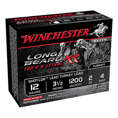 WINCHESTER LONG BEARD XR 12GA 3 1/2" LEAD 4 SHOT 10 ROUND BOX WINCHESTER LONG BEARD XR 12GA 3 1/2" LEAD 4 SHOT 10 ROUND BOX