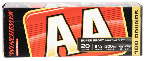Winchester Ammo AASC207VP AA Sporting Clay 20Gauge 2.75" 7/8oz 7.5Shot 100 Bx/2 Case *Value Pack Winchester Ammo AASC207VP AA Sporting Clay 20Gauge 2.75" 7/8oz 7.5Shot 100 Bx/2 Case *Value Pack