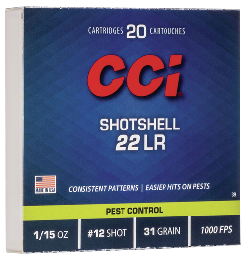 CCI 22LR 31gr #12 Shotshell  20 Round Box CCI 22LR 31gr #12 Shotshell  20 Round Box