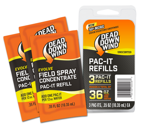 Dead Down Wind 1310 Evolve Field Spray Pac-It Refills Cover Scent Odor Eliminator Unscented Scent 36 oz Concentrate