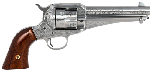 Taylors & Company 550408 1875 Army Outlaw 45 Colt (LC) Caliber with 5.50" Barrel, 6rd Capacity Cylinder, Overall White Engraved Finish Steel & Walnut Grip