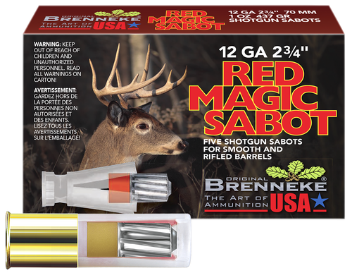 Brenneke Red Magic Sabot 12 Gauge 2 3/4" 1oz Sabot Slug 5 Round Box Brenneke Red Magic Sabot 12 Gauge 2 3/4" 1oz Sabot Slug 5 Round Box