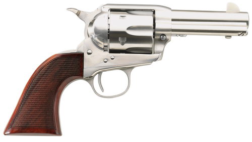 Taylors & Company 550818DE Runnin Iron  45 Colt (LC) Caliber with 3.50" Barrel, 6rd Capacity Cylinder, Overall Stainless Steel Finish,  Checkered Walnut Grip & Overall Taylor Polish