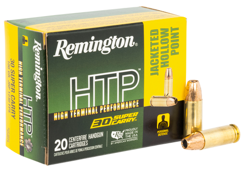 Remington HTP 30 Super Carry 100gr JHP 20 Round Box Remington HTP 30 Super Carry 100gr JHP 20 Round Box