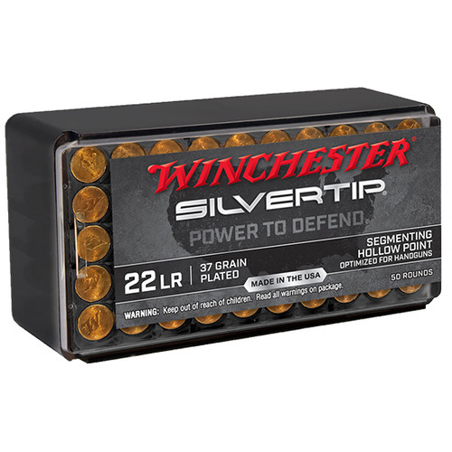 WINCHESTER SILVERTIP 22LR 37GR SEGMENTED HP 50 ROUND BOX WINCHESTER SILVERTIP 22LR 37GR SEGMENTED HP 50 ROUND BOX
