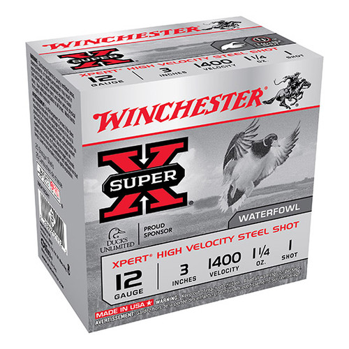 WINCHESTER XPERT WATERFOWL 12GA 3" STEEL 1 SHOT 25 ROUND BOX WINCHESTER XPERT WATERFOWL 12GA 3" STEEL 1 SHOT 25 ROUND BOX