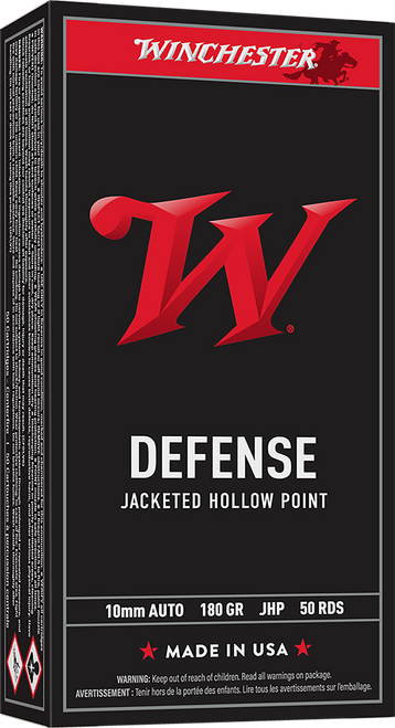 WINCHESTER DEFENSE 10mm 147GR JHP 50 ROUND BOX WINCHESTER DEFENSE 10mm 147GR JHP 50 ROUND BOX