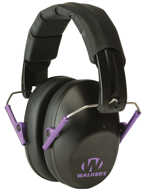 Walker's GWPFPM1BKPU Pro Low Profile Passive Muff 22 dB Over the Head Black/Purple Accent Polymer Walker's GWPFPM1BKPU Pro Low Profile Passive Muff 22 dB Over the Head Black/Purple Accent Polymer