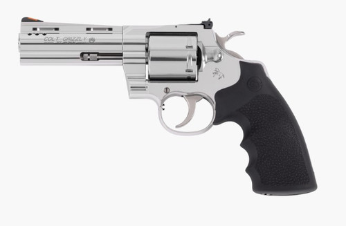 Colt Grizzly .357 Magnum / .38 Special Revolver with 4.25-inch Polished Stainless Steel Finish and Black Hogue Grips