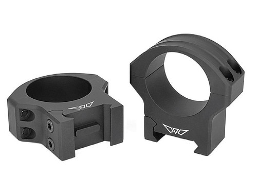 Warne HyperLite 1-Inch Low Matte Rings - Black Cerakote Finish for Picatinny/Weaver Bases