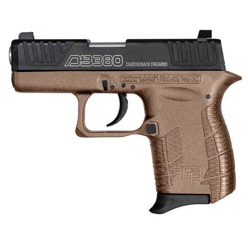 Diamondback Firearms DB380 Gen IV 380 ACP Semi-Auto Pistol with Flat Dark Earth Polymer Frame and Adjustable Sights