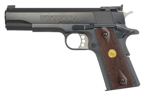 Colt Gold Cup National Match .45 ACP Semi-Auto Pistol - Blue Finish with Bomar Sights and Rosewood Grips