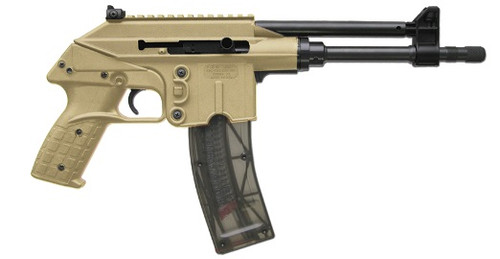 Keltec PLR-22 Semi-Auto Pistol in Tan with 26-Round Magazine and Accessory Rail