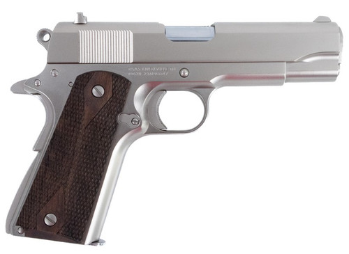 Tisas 1911A1 Tank Commander Nickel 45 ACP Semi-Auto Pistol with Steel Frame and Fixed Sights