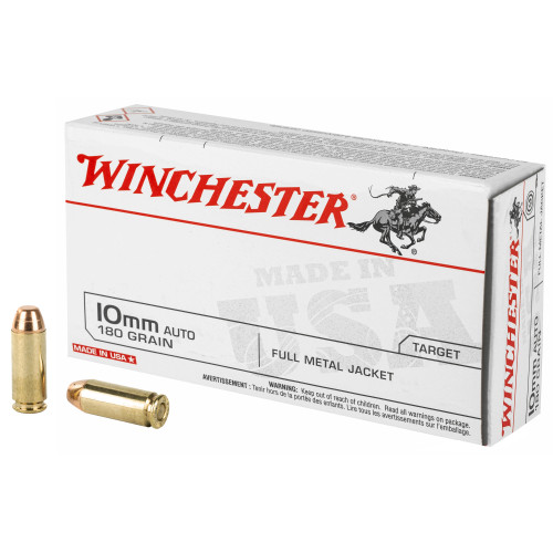 Winchester Ammunition USA 10mm 180-Grain Full Metal Jacket – Box of 50 Rounds