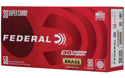 Federal Champion 30 Super Carry 90-Grain Full Metal Jacket Ammo - 50 Rounds per Box
