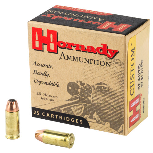 Hornady Custom 32 ACP 60 Grain XTP Pistol Ammunition - 25 Rounds