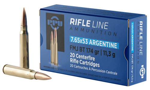 PPU PP7AF Metric Rifle  7.65x53mmArgentine 174gr Full Metal Jacket Boat Tail 20 Per Box/10 Case PPU PP7AF Metric Rifle  7.65x53mmArgentine 174gr Full Metal Jacket Boat Tail 20 Per Box/10 Case