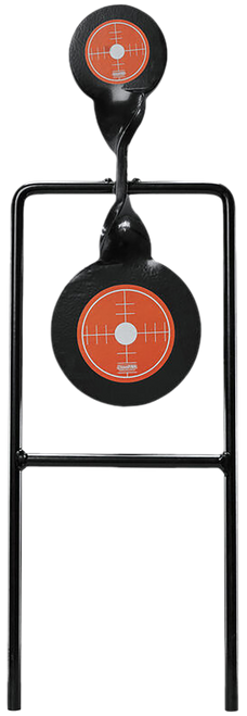 Champion Targets 40875 Gong Spinner Target 3" Top Target/4.7" Bottom Target Black/Orange Steel Bullseye Standing Champion Targets 40875 Gong Spinner Target 3" Top Target/4.7" Bottom Target Black/Orange Steel Bullseye Standing
