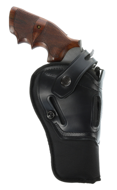 Galco SR44B Switchback  OWB Black Leather Belt Slide Fits Ruger GP100/S&W K Frame Fits 4" Barrel Ambidextrous