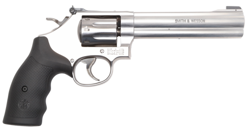 Smith & Wesson 12460 Model 648  K-Frame Frame 22 WMR 8 Shot 6" Stainless Steel Barrel, Cylinder & Frame, Black Finger Grooved Grip, Internal Lock Safety, Exposed Hammer