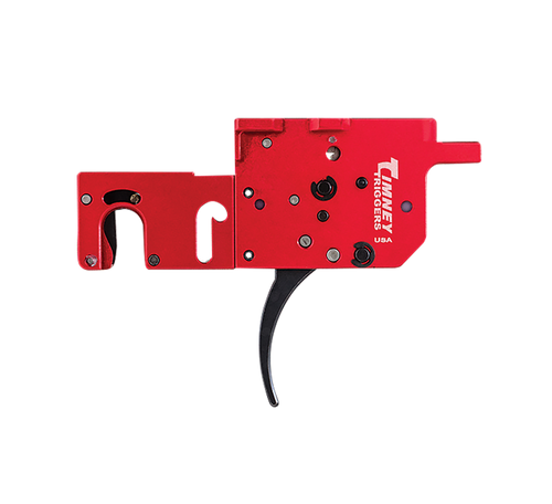 Timney Triggers 650 RPR  Two-Stage Curved Trigger with 8 oz/1 lb Draw Weight & Black/Red Finish for Ruger Precision