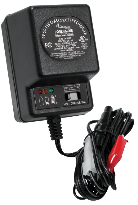 Wildgame Innovations WGIWGIBC0005 Battery Charger  Black 6 Volt-12 Volt Wildgame Innovations WGIWGIBC0005 Battery Charger  Black 6 Volt-12 Volt