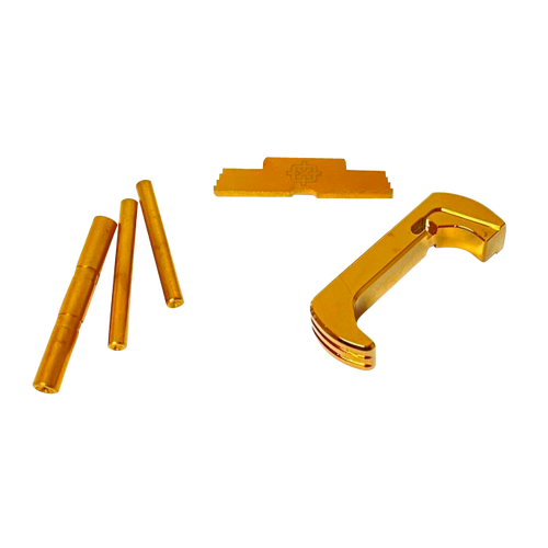 Cross Armory CRG4OKGD 3 Piece Kit  Extended Compatible w/Glock Gen4 Gold Anodized Steel/Aluminum Pistol