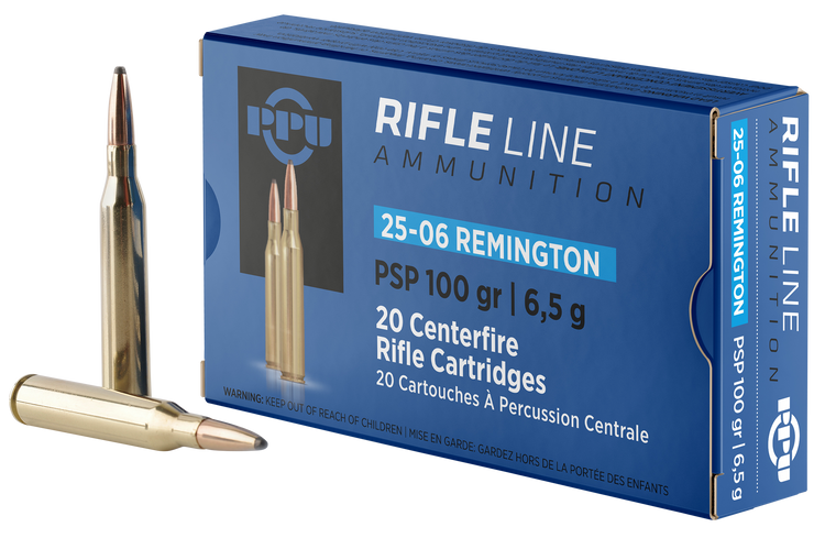 PPU PP2506P Standard Rifle  25-06Rem 100gr Pointed Soft Point 20 Per Box/10 Case