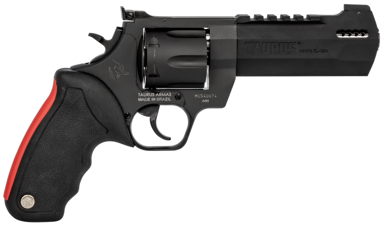 Taurus 2440051RH Raging Hunter  44 Rem Mag 6rd 5.12" Matte Black Oxide Steel Black Rubber with Integrated Red Cushion Insert Grip