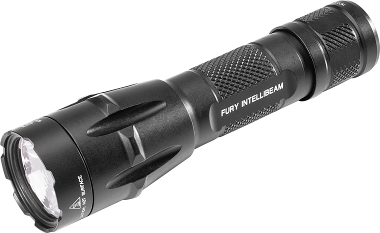 SureFire FURYIBDF Fury Intellibeam Dual Fuel  Black Anodized 15-1,500 Lumens White LED