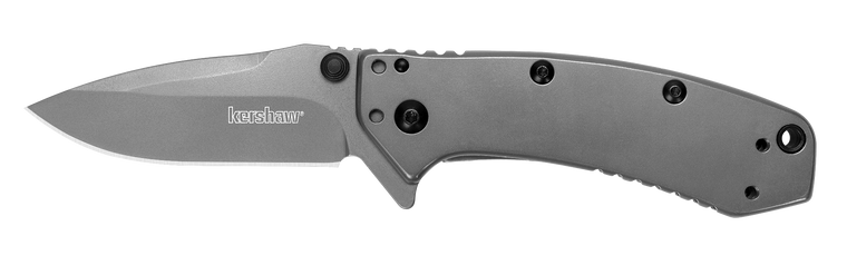 Kershaw 1555TI Cryo  2.75" Folding Drop Point Plain Gray TiN 8Cr13MoV SS Blade Gray PVD Stainless Steel Handle Includes Pocket Clip