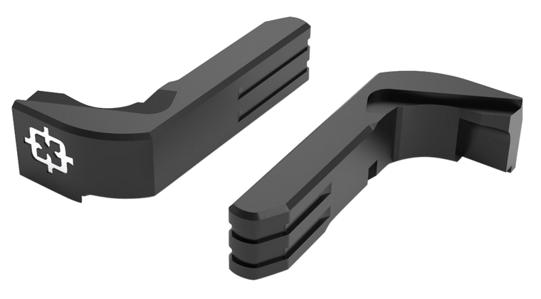 Cross Armory CRGMCBK Mag Catch  Extended Compatible w/Glock Gen1-3/P80 Black Anodized Aluminum
