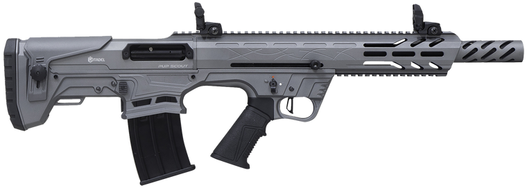 Citadel FRPS1218TG Pup Scout  12 Gauge Semi-Auto 3" 5+1 18.50" Gray Steel Barrel, Picatinny Rail Aluminum Receiver, Picatinny Handguards, Gray Adj Cheek Riser Synthetic Stock, Black Polymer Grip