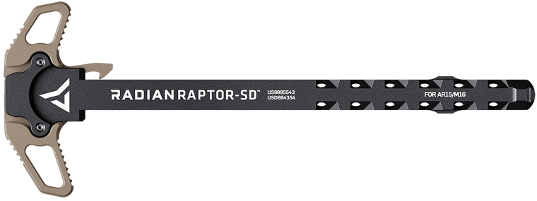 Radian Weapons R0066 Raptor SD Ambi Charging Handle, FDE, Gas Ported Shaft, Fits Mil-Spec AR-15/M16 Platform