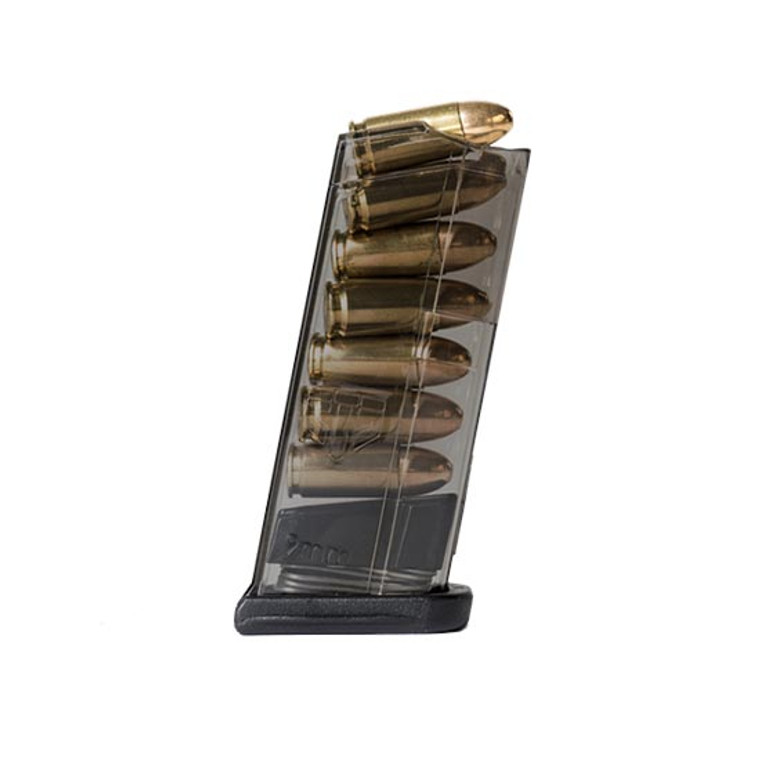 ETS MAG GLOCK 43 9MM 7RD FLUSH CARBON SMOKE