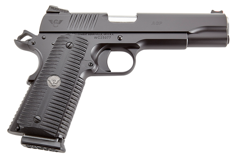 Wilson Combat ACPFS9 ACP Full-Size 9mm Luger Caliber with 5" Barrel, 10+1 Capacity, Black Armor-Tuff Finish Carbon Steel Beavertail Frame, Serrated Black Carbon Steel Slide & Black G10 Eagle Claw Grip