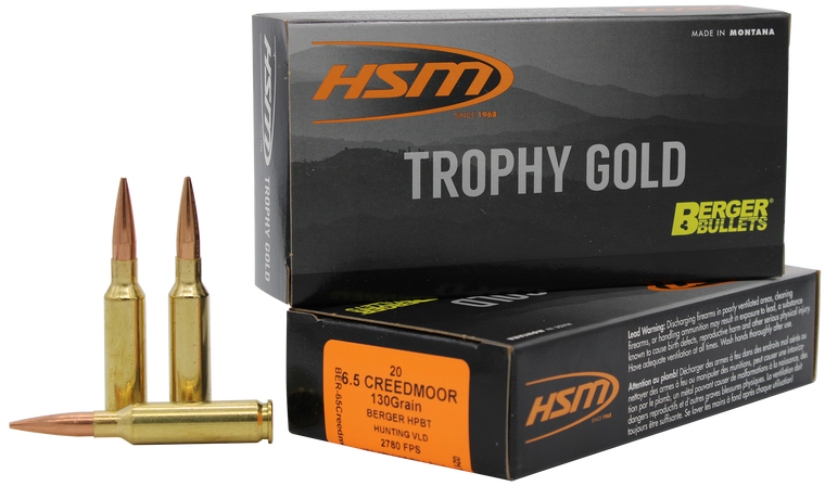 Hsm Trophy Gold, Hsm 65creedmoor130vld    130 Vld Gold        20/25