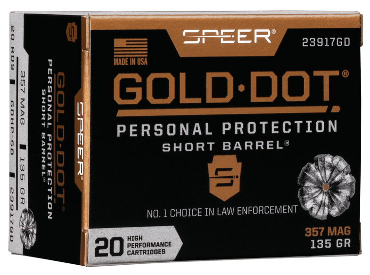 Speer Ammo Gold Dot, Speer 23917gd Gold Dot   357mag 135 Hp Sb   20/10