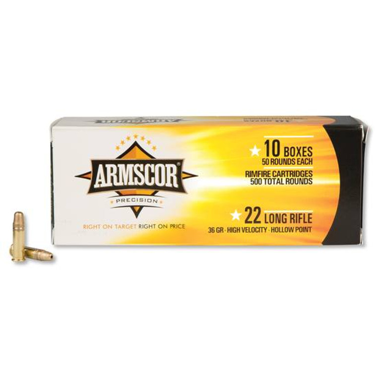 ARMSCOR AMMO 22LR HVHP 36GR 500/10