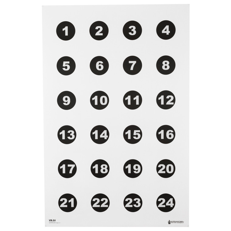 ACTION TGT 24 3" NMBR CIRCLES 100PK