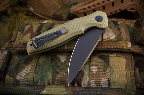 Poros folding knife (Lock Side) - OD Green G10 Scales.