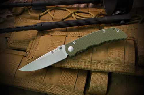TALOS Liner Lock Knife with Green G-10 Scales