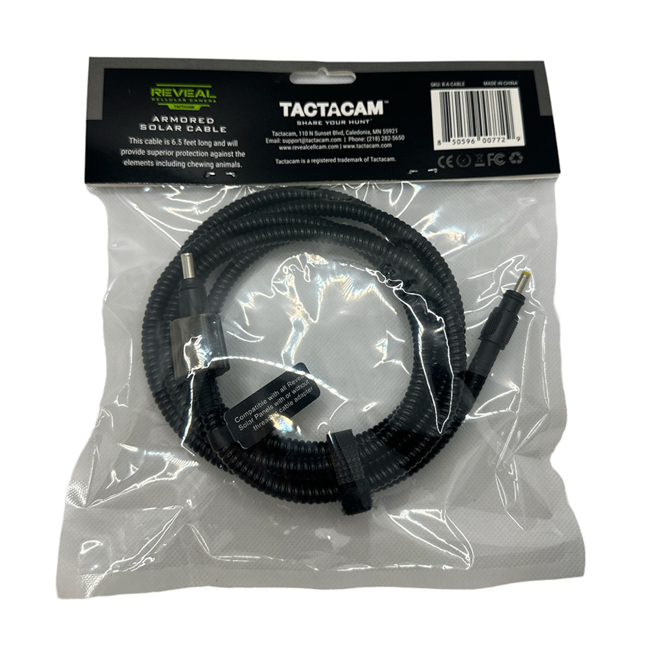 Back Side of Tactacam Reveal Armored Cable in Package