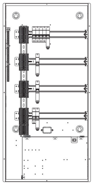 Rough in panel for 4 DIN rail modules and low voltage section 455mm x 921 mm x 108mm