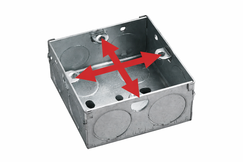 Metal square wallbox (quantity 1)
